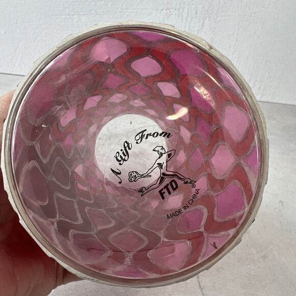 Vintage 1960s Mod Pink Swirl Psychedelic Glass Vase Hippie Boho 8.25"H X 3.25” W - Picture 4 of 12